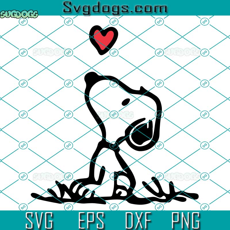 Snoopy Valentines SVG, Snoopy Love SVG, Snoopy Heart SVG PNG DXF EPS