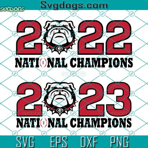 Georgia Bulldogs National Champions SVG, National Champions 2022-2023 SVG, Georgia Bulldogs SVG PNG EPS DXF