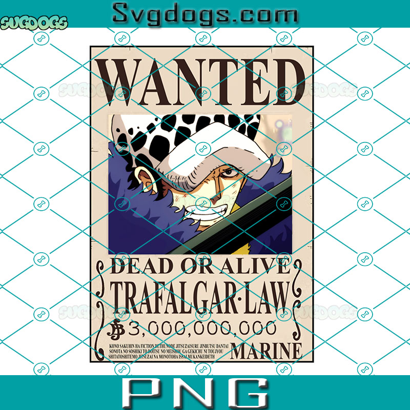 Trafalgar Law Wanted PNG, One Piece PNG, Wanted One Piece PNG