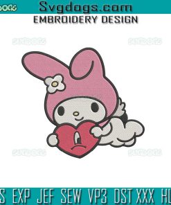 Valentine My Melody Embroidery Design File, Hello Kitty Embroidery Design File, Un San Valentin Sin Ti Embroidery Design File