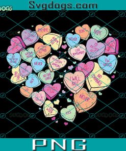 Candy Hearts Valentine PNG, Conversation Heart PNG, Valentine Candy PNG