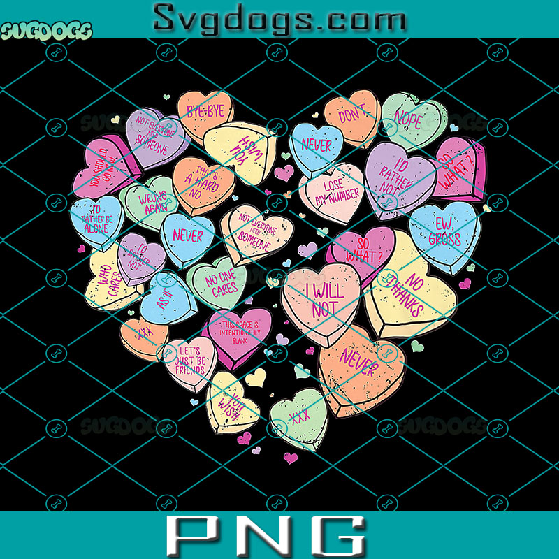 Candy Hearts Valentine PNG, Conversation Heart PNG, Valentine Candy PNG