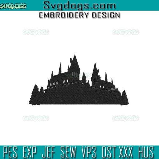 Wizard School Embroidery Design File, Hogwarts Castle Embroidery Design File