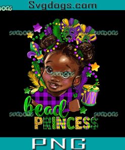 Bead Princess Mardi Gras PNG, Black Kids Girls PNG, Mardi Gras PNG