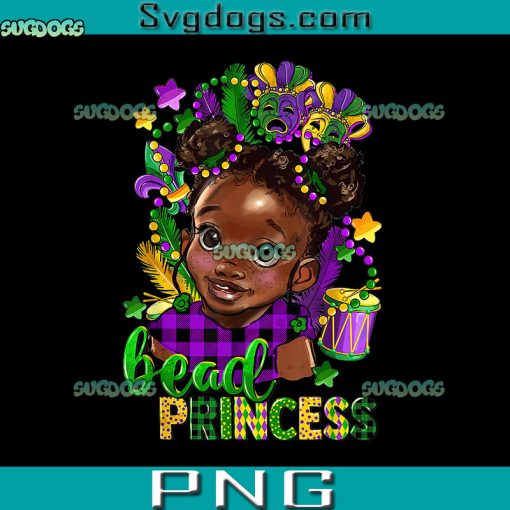 Bead Princess Mardi Gras PNG, Black Kids Girls PNG, Mardi Gras PNG