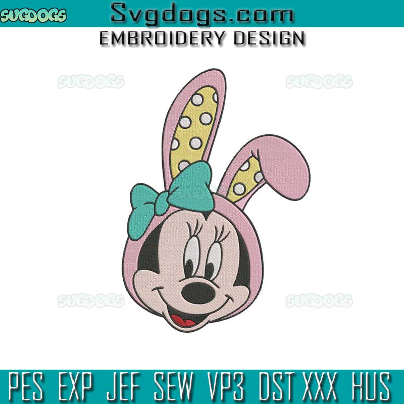 Mickey Happy Easter Embroidery Design, Easter Bunny Embroidery Design