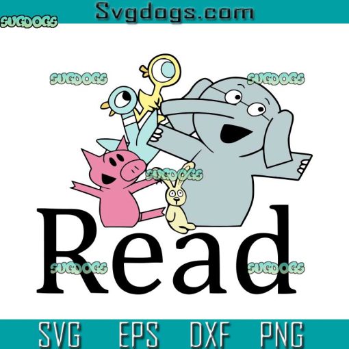 Funny Teacher Library Read Book SVG, Library Teacher Read Book Club Piggie Elephant Pigeons SVG, Club Piggie Elephant SVG PNG EPS DXF
