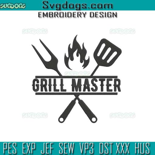 Grill Master Embroidery Design, BBQ Embroidery Design