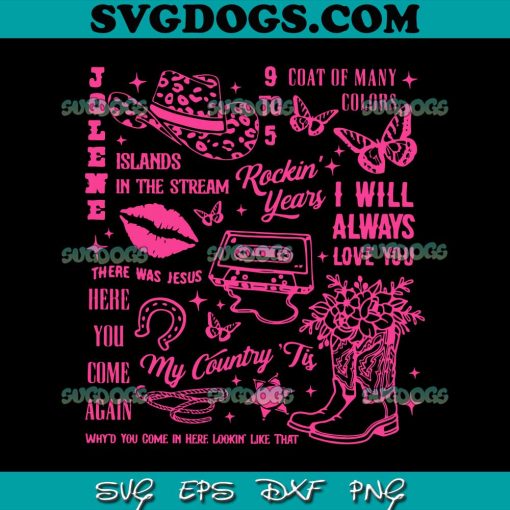 In Dolly We Trust 90s Country Music SVG, Rockin Yers SVG, My Country Tis SVG PNG EPS DXF