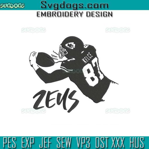 Travis Kelce Embroidery Design File, Zeus Embroidery Design File