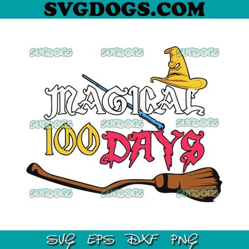 Magical 100 Days Of School SVG, Harry Potter SVG, Wizard School SVG PNG EPS DXF