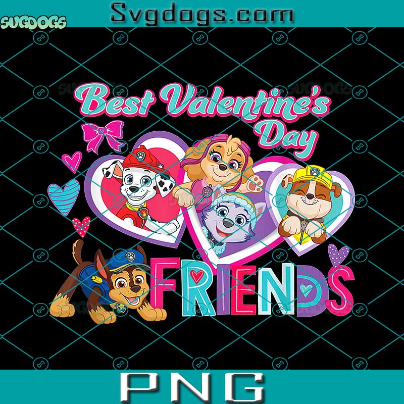 Paw Patrol Best Valentine's Day Friends PNG, Chase PNG, Skye PNG, Rubble PNG