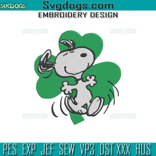 Snoopy St Patricks Day Embroidery Design, Peanuts Dancing Embroidery Design