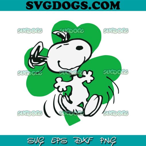 Snoopy St Patricks Day SVG, Snoopy Shamrock SVG, Peanuts Dancing SVG PNG EPS DXF