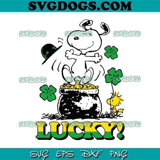 Peanuts Snoopy Lucky SVG, Snoopy St Patrick’s Day SVG, Snoopy Shamrock SVG PNG EPS DXF