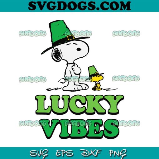 Snoopy Lucky Vibes SVG, Peanuts Snoopy St Patrick’s Day SVG PNG EPS DXF