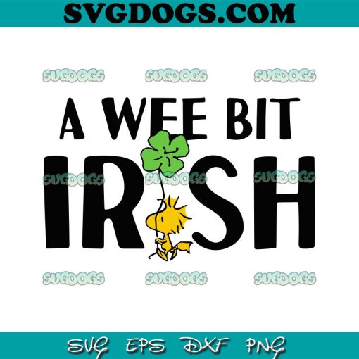Snoopy A Wee Bit Irish SVG, Peanuts Woodstock St Patrick’s Day SVG, Snoopy Shamrock SVG PNG EPS DXF