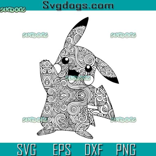 Pikachu Mandala SVG, Pokemon SVG, Pikachu SVG PNG EPS DXF