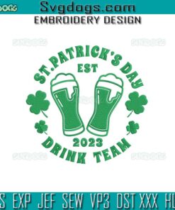 St Patricks Day Drinking Team Embroidery Design, Beer St Patricks Day Embroidery Design