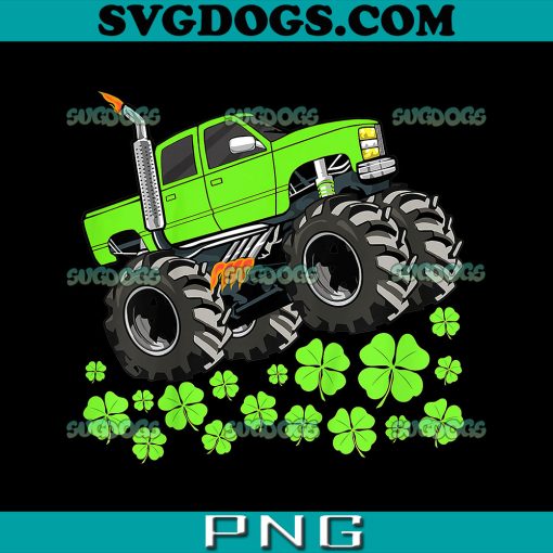 St Patricks Day Monster Truck PNG, Truck St Patricks Day PNG, Crushing Shamrocks PNG