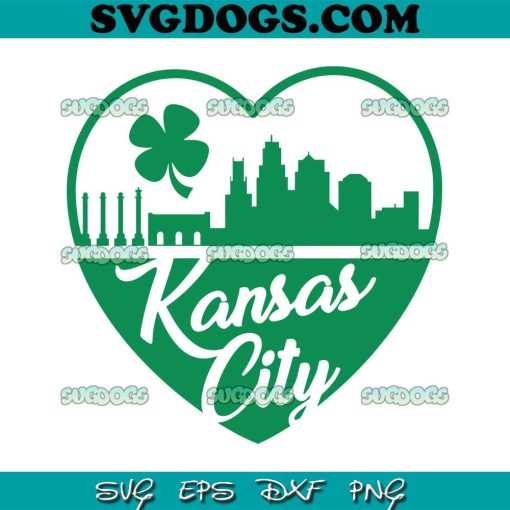 St Patrick’s Kansas City SVG, Kansas City Skyline SVG, Shamrock SVG PNG EPS DXF