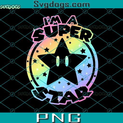 I’m A Super Star PNG, Super Mario Pride PNG, Pastel Rainbow Gradient Premium PNG