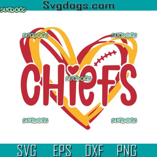 Love Chiefs SVG, Kansas City Chiefs SVG, KC Heart Love SVG PNG EPS DXF