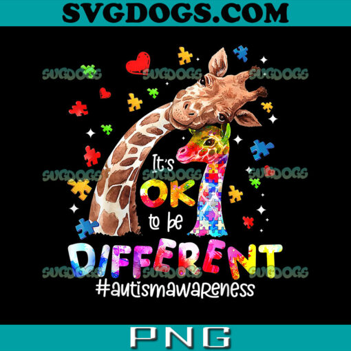 Autism Giraffe PNG, Giraffe Its Ok To Be Different PNG, Autism Awareness Acceptance PNG