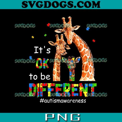 Autism Giraffe PNG, Its Ok To Be Different PNG, Autism Awareness PNG