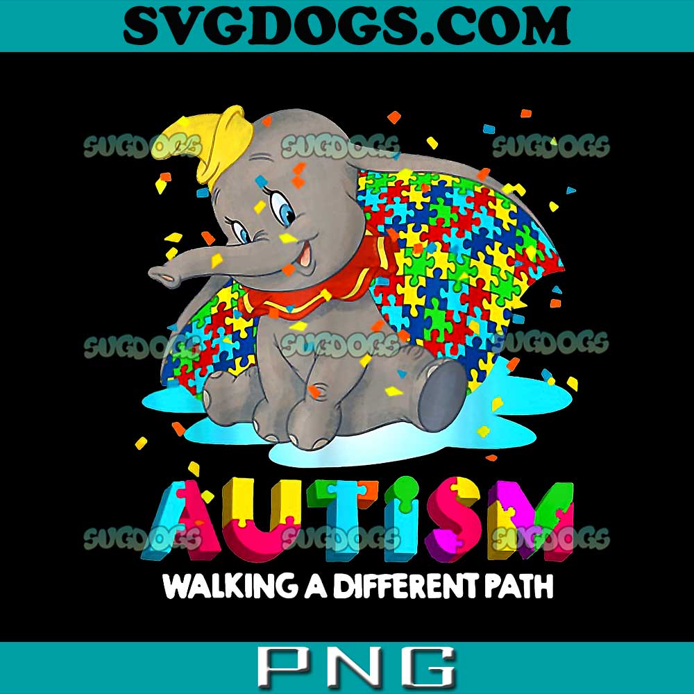 Autism Elephant PNG, Autism Walking A Different Path PNG, Autism Awareness PNG