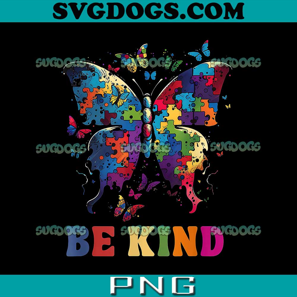 Butterfly Be Kind Autism PNG, Butterfly Autism Awareness PNG, Autism Awareness PNG