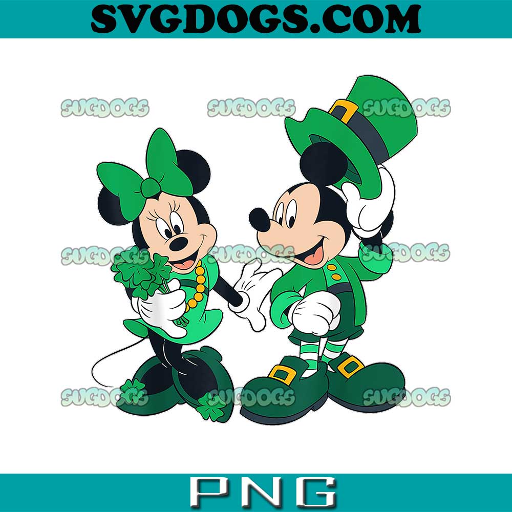 Mickey Minnie Leprechaun PNG, Mickey Minnie Shamrock St Patrick’s Day PNG, Mickey Minnie St Patrick’s Day PNG