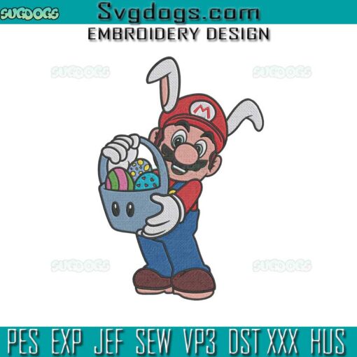 Easter Mario Embroidery Design, Super Mario Embroidery Design