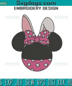 Minnie Mouse Easter Embroidery Design, Mouse Bunny Ears Embroidery Design