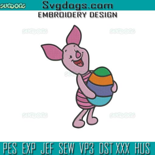 Piglet Easter Embroidery Design, Winnie The Pooh Embroidery Design