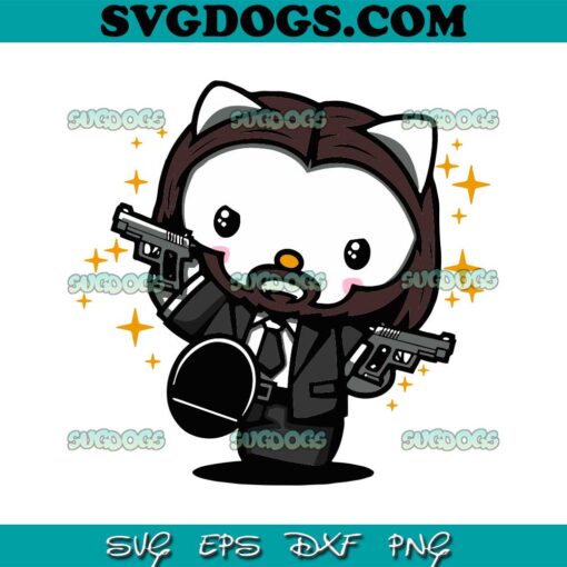 Hello Kitty John Wick SVG, John Wick SVG, Cat Hello SVG PNG EPS DXF