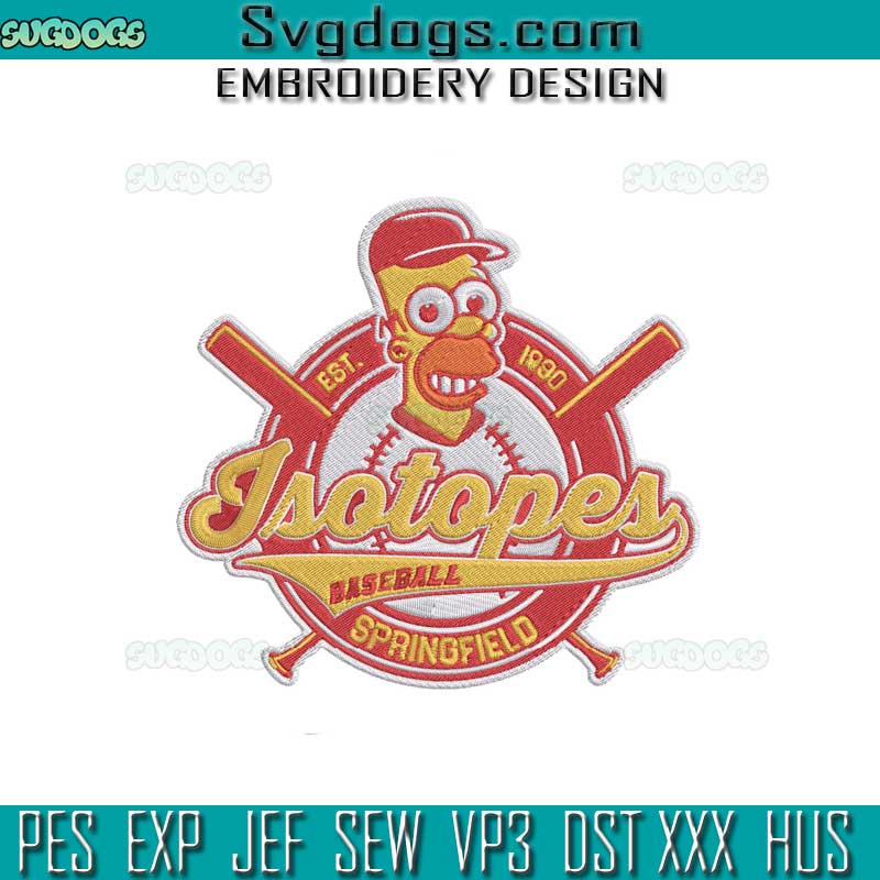 The Simpsons Embroidery Design, Lsotopes Baseball Embroidery Design