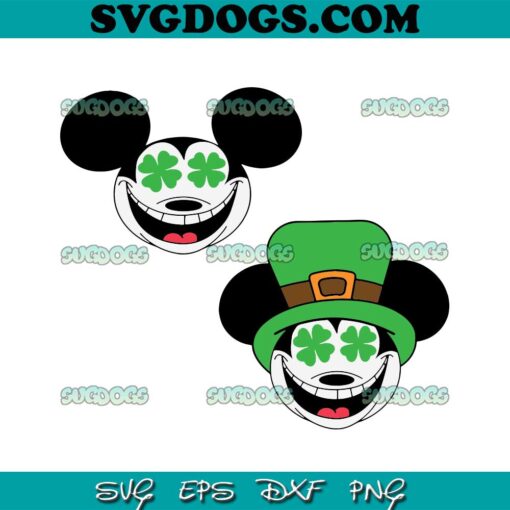 Mickey St Patricks Bundle SVG, Mickey Shamrocks SVG, Disney Patricks Day SVG PNG EPS DXF
