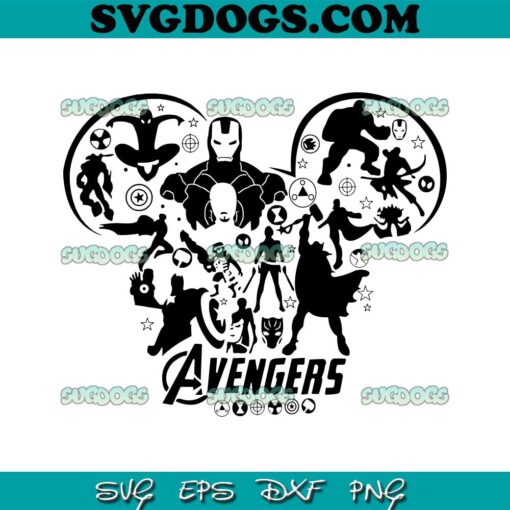 Avengers Mickey SVG, Mickey Ear Avenger Superhero SVG, Avengers Heroes SVG PNG DXF EPS