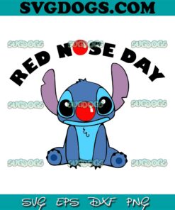 Stitch Red Nose SVG, Red Nose Day SVG, Stitch Disney SVG PNG EPS DXF