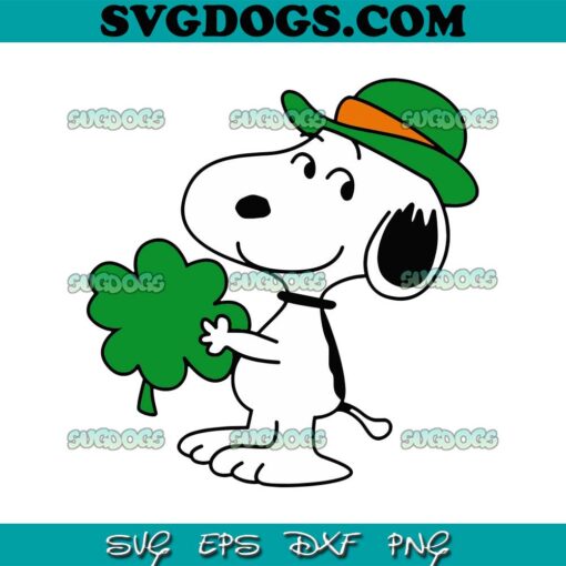 Snoopy Shamrock SVG, Snoopy St Patrick Day SVG, Snoopy Peanuts Irish SVG PNG EPS DXF