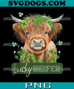 St Patricks Day Highland Cow PNG, Highland Heifer PNG, Lucky Heifer PNG