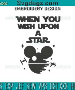 Star Wars Embroidery Design, When You Wish Upon A Star Embroidery Design