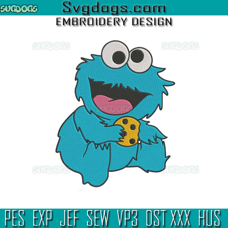 Cookie Monster Embroidery Design, The Muppets Embroidery Design
