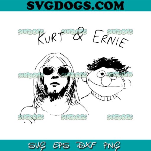 Kurt And Ernie SVG, Kurt Cobain Art SVG, Nirvana Grunge Rock 90s SVG PNG EPS DXF