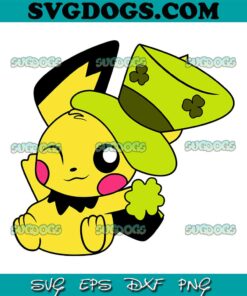 Pikachu St Patricks SVG, Pikachu Leprechaun SVG, St Patricks SVG PNG EPS DXF