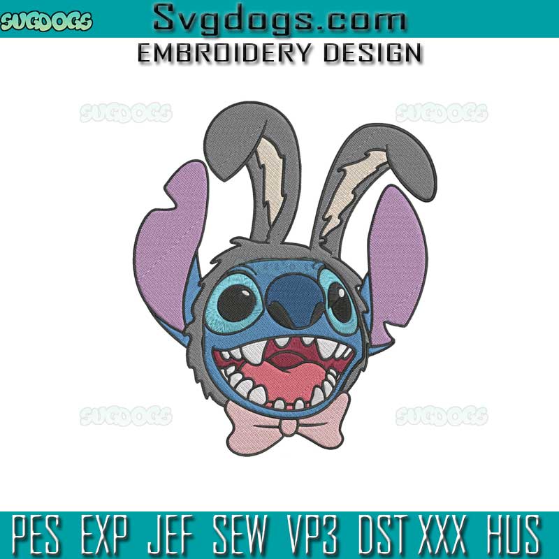 Stitch Easter Bunny Embroidery Design, Easter Egg Embroidery Design
