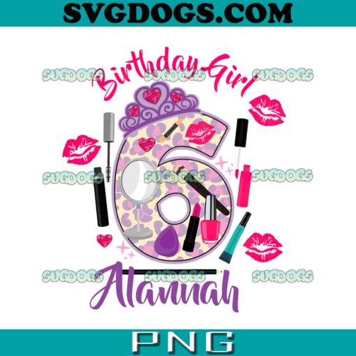 Birthday Girl Six 6 PNG, Spa Make up PNG, Birthday PNG