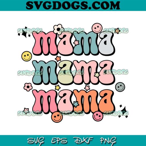 Floral Mama Smiley Face SVG, Funny Mothers Day SVG PNG EPS DXF