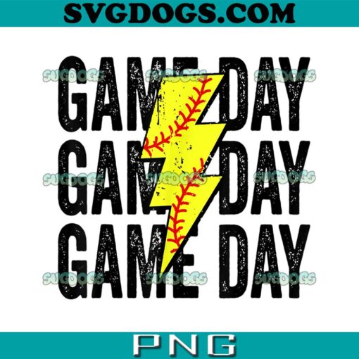 Game Day Softball PNG, Game Day Lightning Bolt Leopard PNG, Game PNG